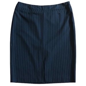 Pin Stripe Pencil Skirt w/ Front Slit, The Limited